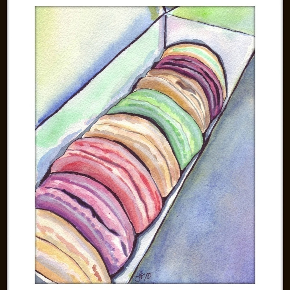 LADUREE Macarons in a Box Watercolor Art Print, Artist Johanna Pabst - Picture 6 of 6